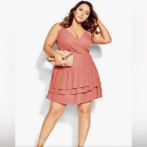 City Chic Ramble Mini Dress - XS/14 - Magenta